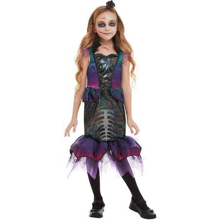 Zeemeermin Kostuum | Glinsterende Zeemeermin Vissengraat | Meisje | Medium | Halloween | Verkleedkleding